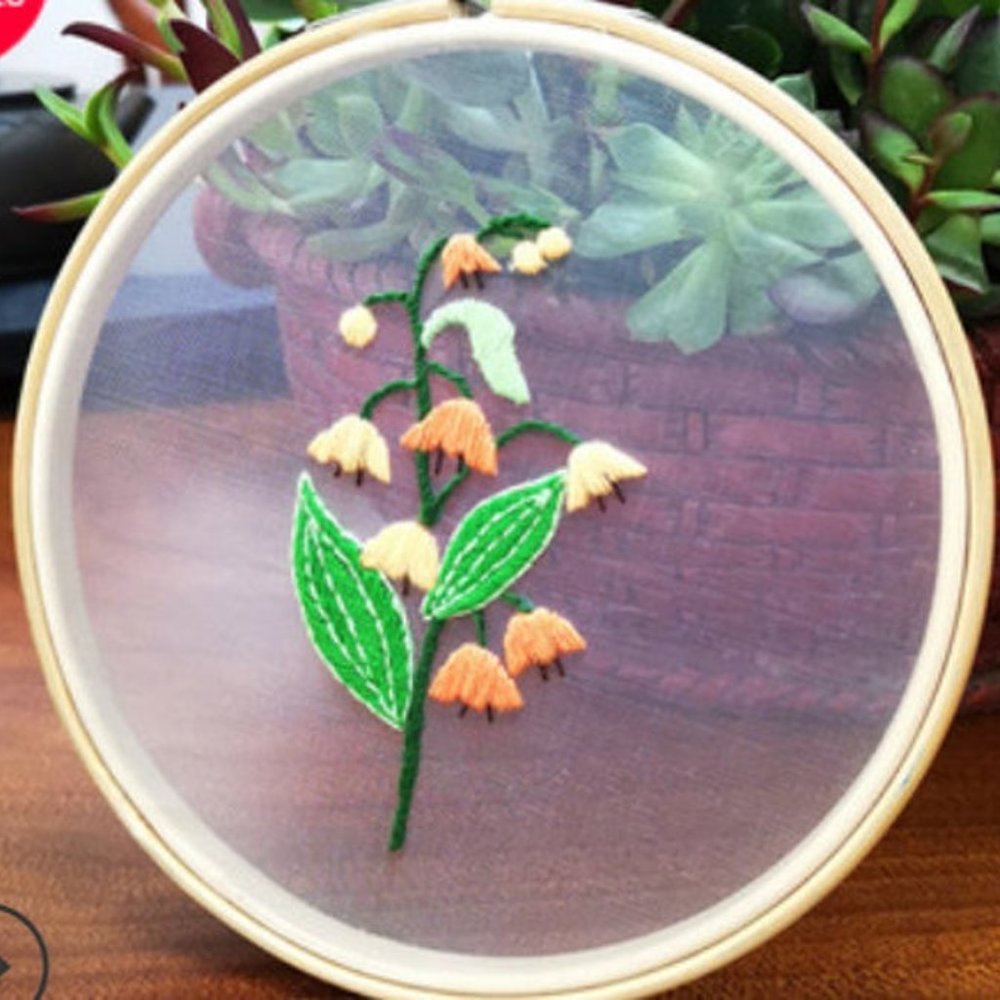 Transparent Floral DIY Embroidery Kit, Beginner